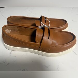 NWT Avenue Men’s Casual Brown Manmade Leather Loafers Size 10